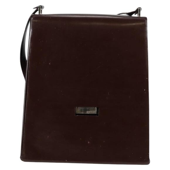 GUCCI Shoulder Bag Patent Leather Brown Silver 002 2046 002 2046 - Picture 2 of 16